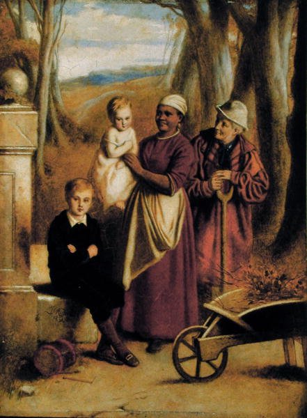 Két gyerek, nővér és öreg (olaj a panelen) alkotó: William (attr. to) Mulready