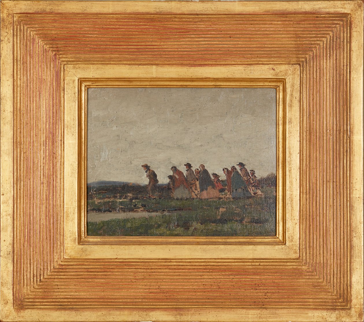 Tájon keresztező figurák (olaj, vászon) alkotó: William (circle of) Nicholson