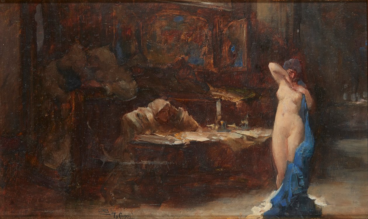 Tanácsban (olaj a fedélzeten) alkotó: William A. Breakspeare