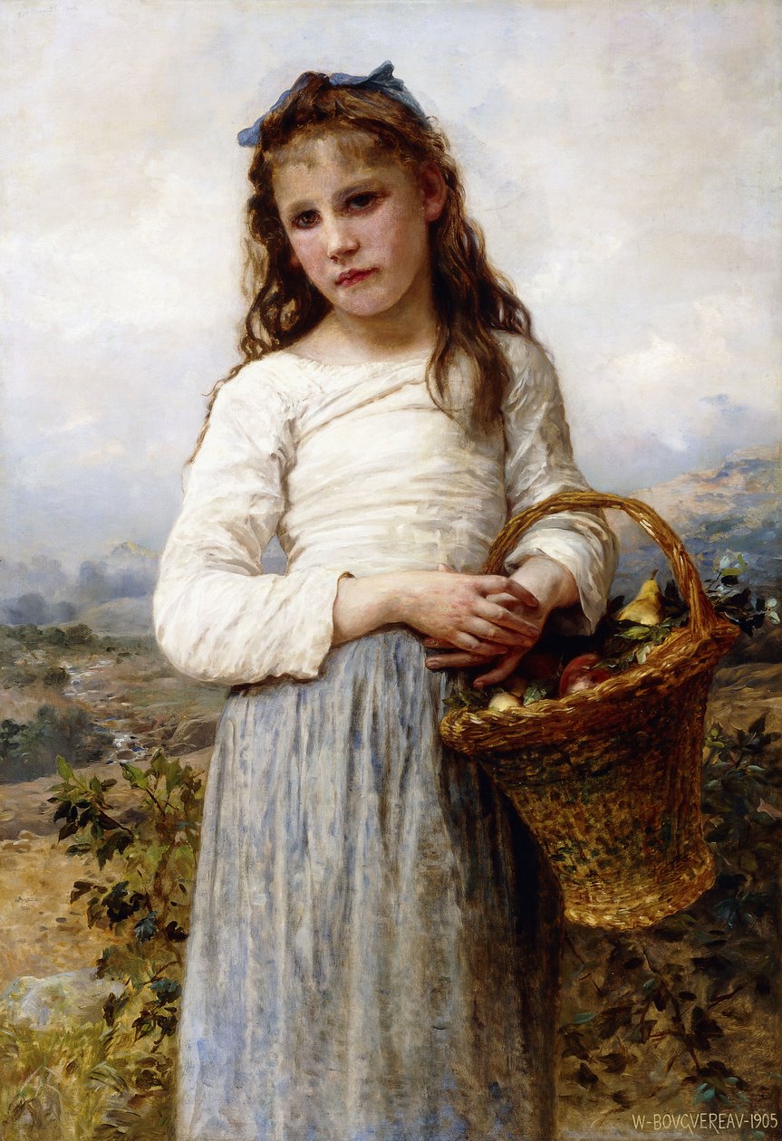 Fiatal lány gyümölcskosárral, 1905 alkotó: William Adolphe Bouguereau
