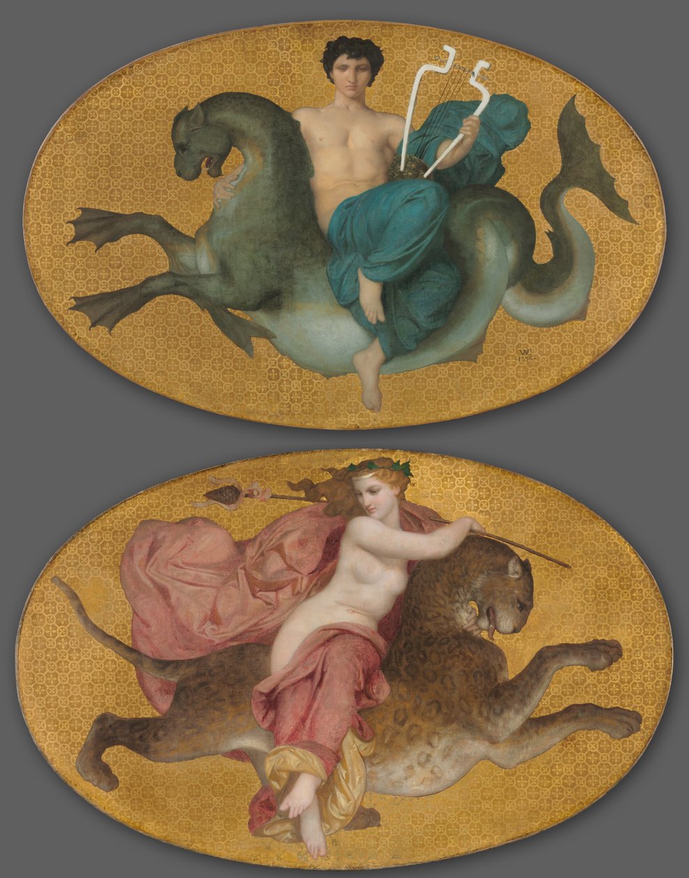 Arion tengeri lovon és Bacchante párducon (pár) alkotó: William Adolphe Bouguereau
