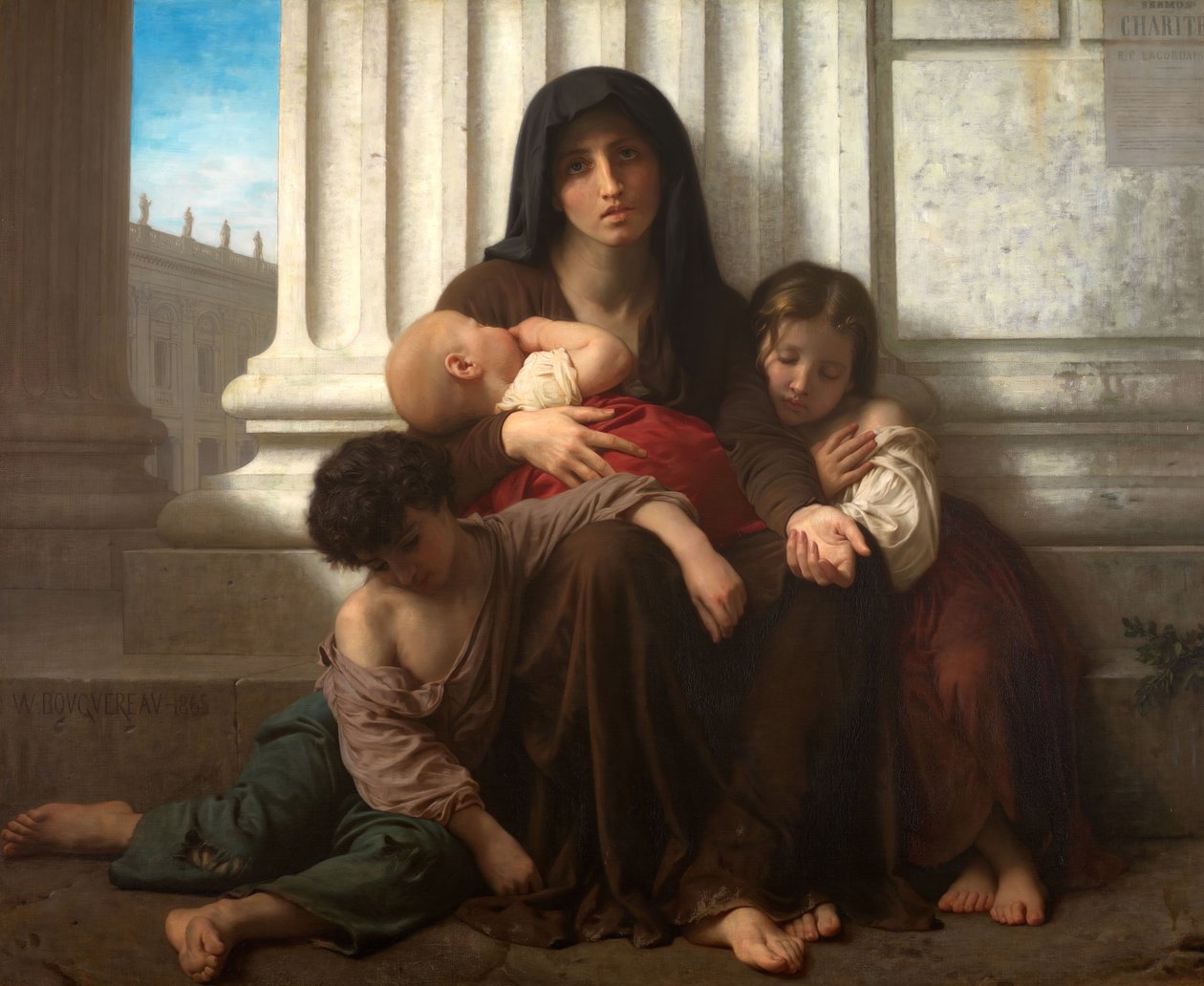 Charity, 1865, más néven „A rászoruló család”. alkotó: William Adolphe Bouguereau