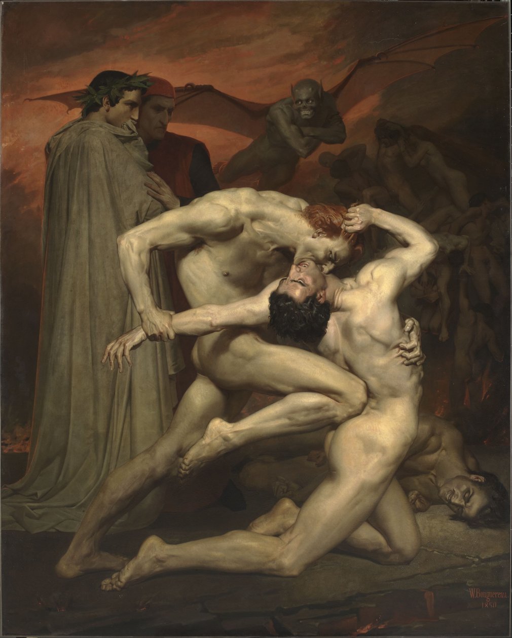 Franciául:  Dante et Virgile Dante és Vergilius a pokolban alkotó: William Adolphe Bouguereau