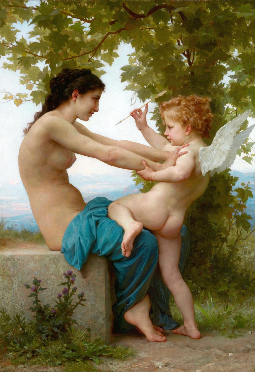 Francia: Jeune fille se défendant contre Éros Egy fiatal lány, aki megvédi magát az Eros ellen alkotó: William Adolphe Bouguereau