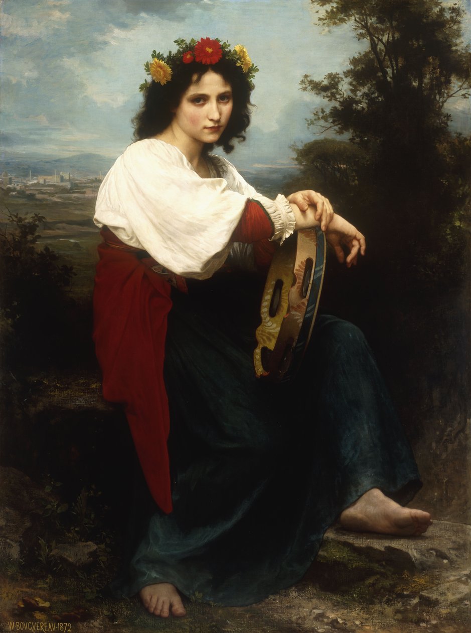 Olasz nő tamburával, 1872 alkotó: William Adolphe Bouguereau