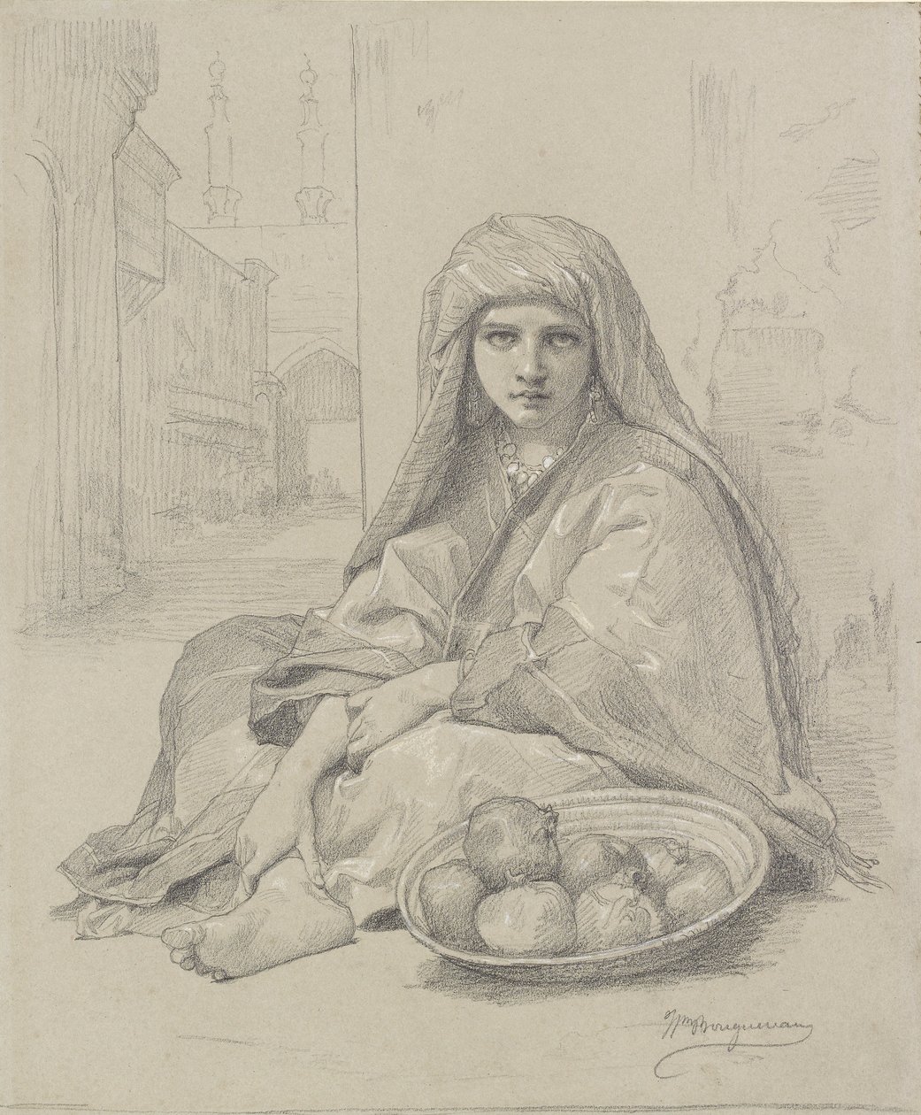 Észak-afrikai lány gránátalmát árul, 19. század vége alkotó: William Adolphe Bouguereau