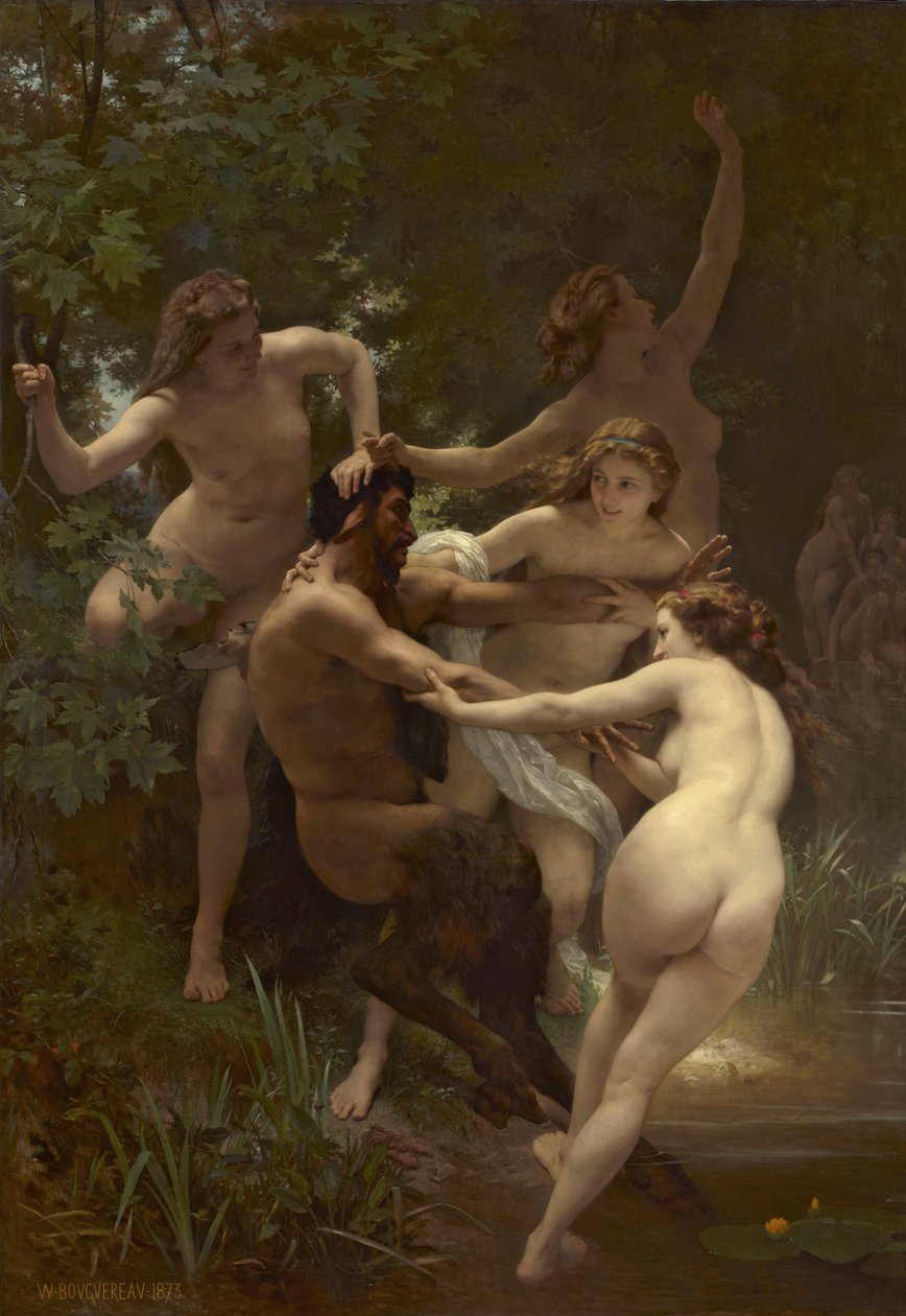 Nimfák és Szatír, 1873 alkotó: William Adolphe Bouguereau