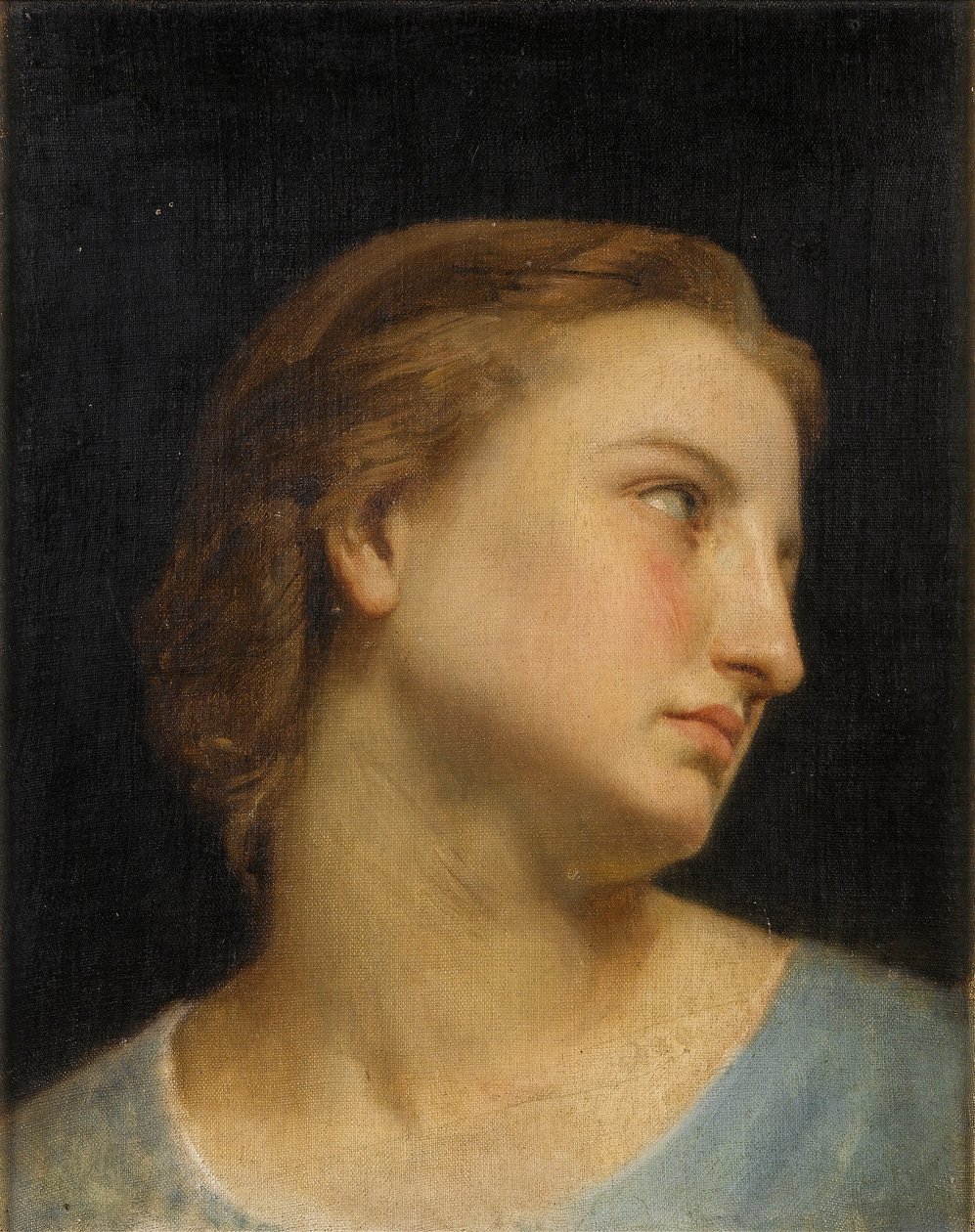 Tanulmány a női fejről (olaj, vászon) alkotó: William Adolphe Bouguereau