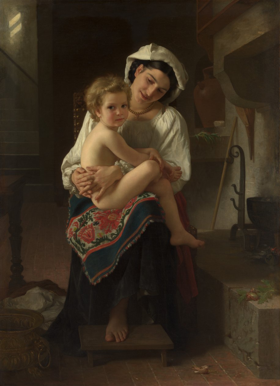 Fiatal anya a gyermekét nézi, 1871. alkotó: William Adolphe Bouguereau