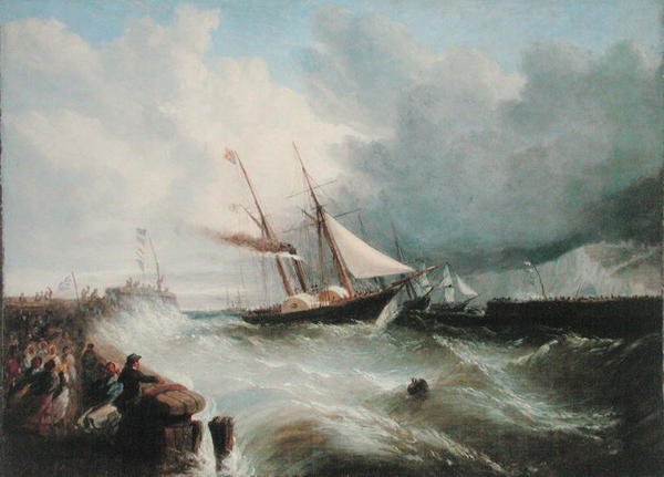 Albert herceg érkezése Doverbe Londonba, Viktória királynővel 1840-ben kötött házasságára (olaj, vászon) alkotó: William Adolphus Knell