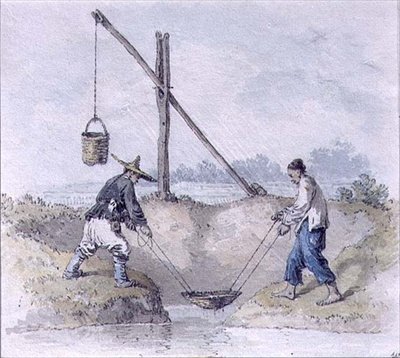 Kínai munkások vizet gyűjtenek (akvarell) alkotó: William Alexander