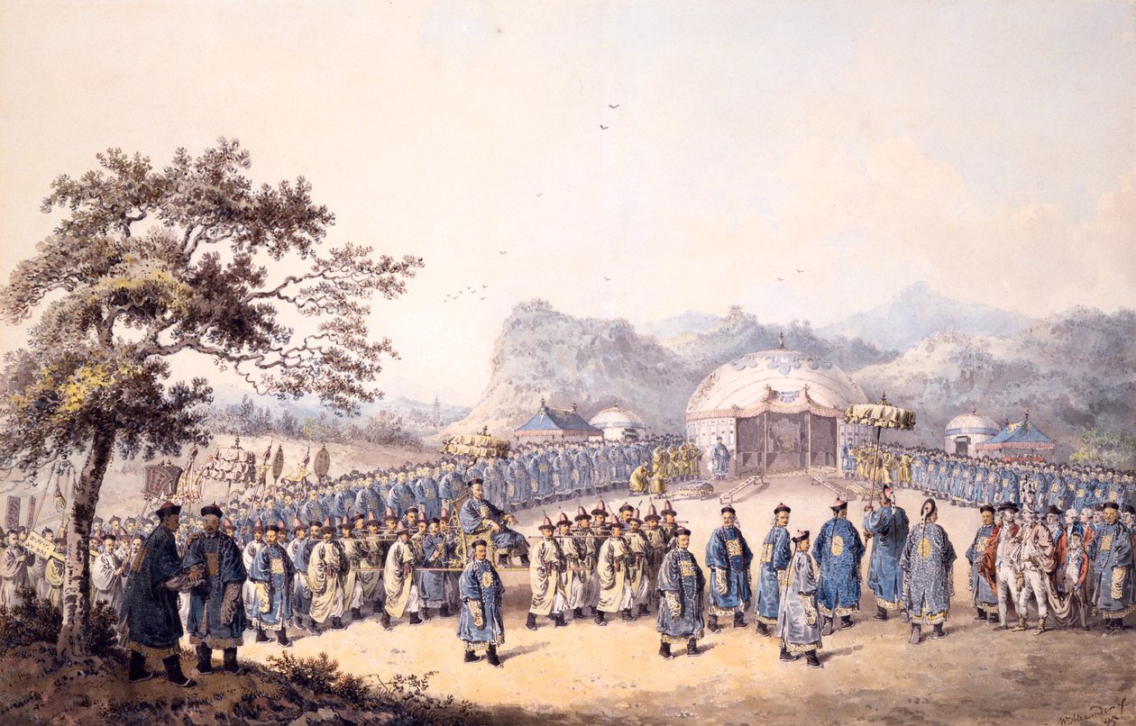 A kínai császár fogadja Lord Macartney nagykövetségét alkotó: William Alexander