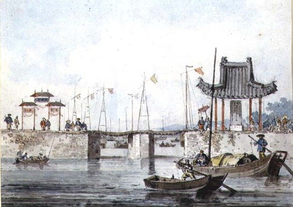 Hajók egy zsilip közelében alkotó: William Alexander