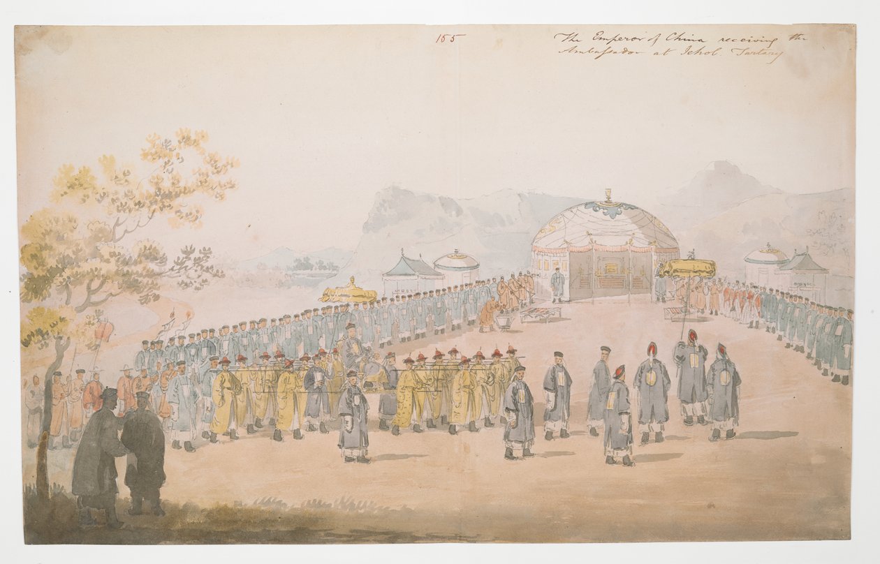 WD 961 f.58 „A kínai császár fogadja a nagykövetet Jeholban, Tatárban” alkotó: William Alexander
