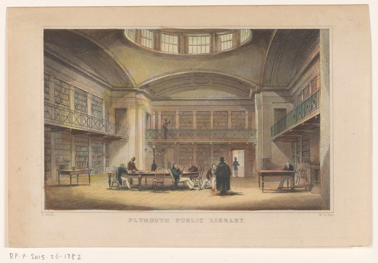 Bibliotheek van Plymouth Plymouth Public Library (cím az objektumon) alkotó: William Alexander Le Petit