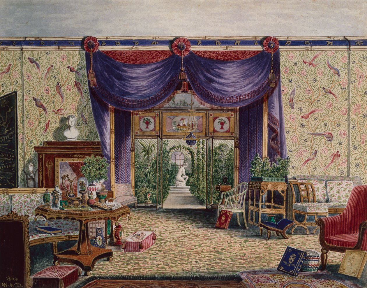 A kínai szoba az oxfordshire-i Middleton Parkban alkotó: William Alfred Delamotte
