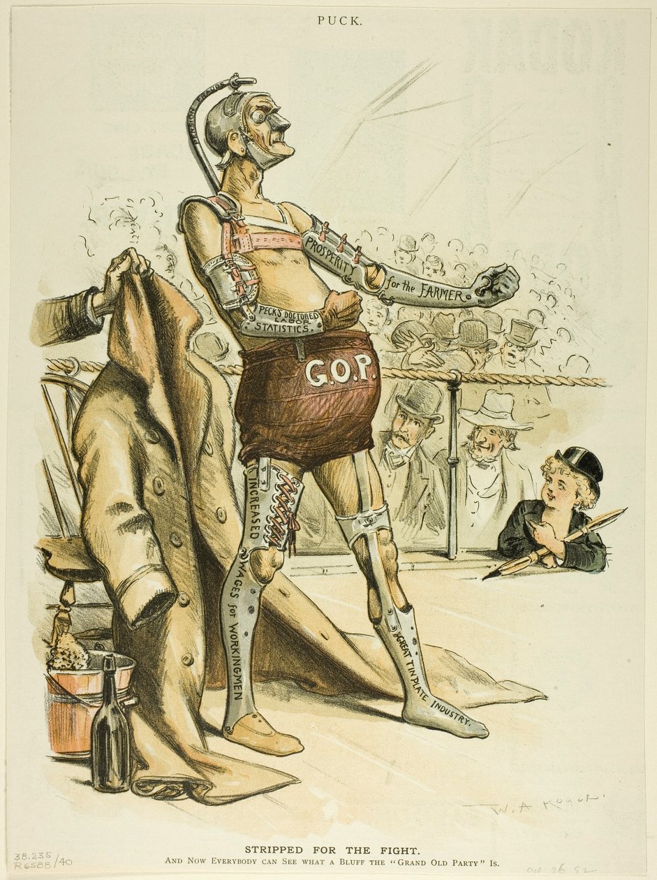Stripped for the Fight, a Pucktól alkotó: William Allen Rogers