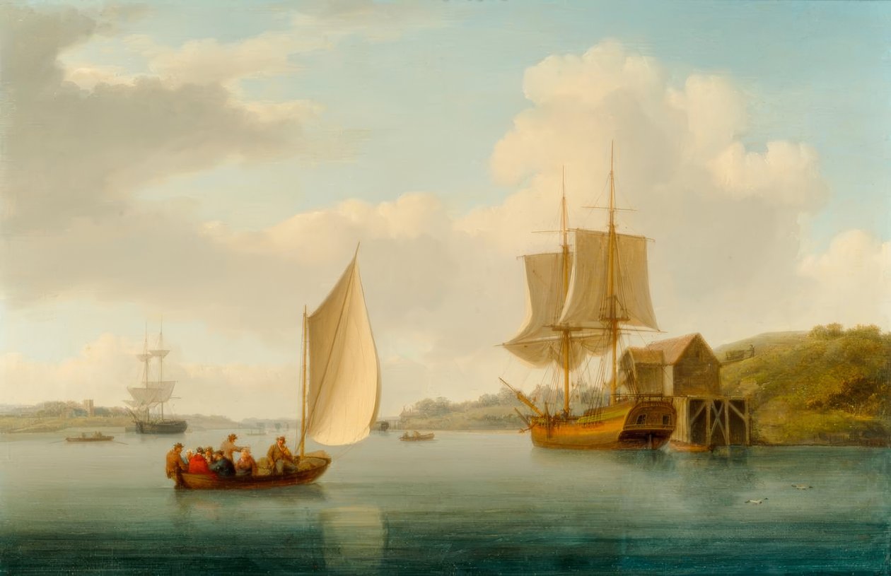 Egy Collier Brig horgonyban a Medway-n alkotó: William Anderson