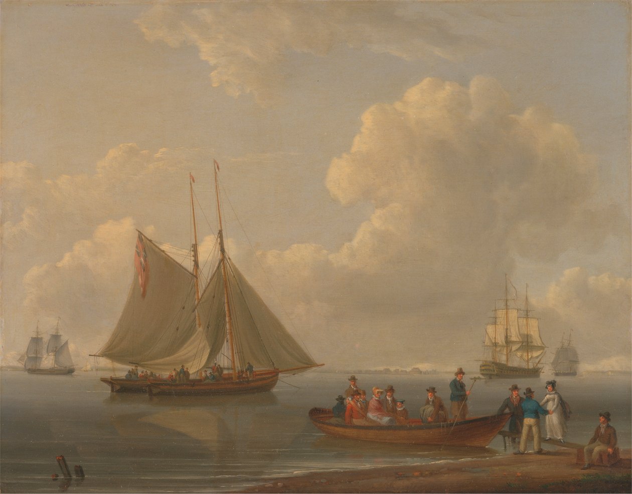 Egy Wherry két horgonyzott csomagba viszi az utasokat alkotó: William Anderson