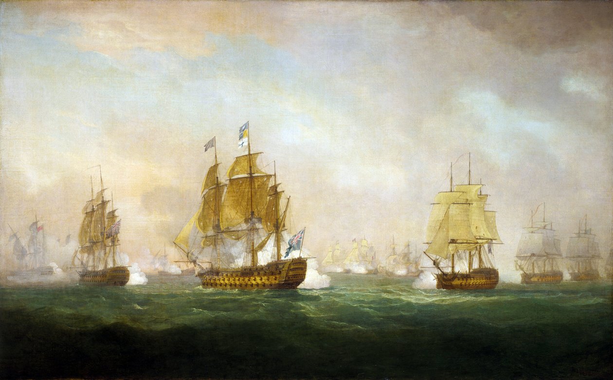 Csata a Finisterre-foknál (Finistère), 19. század eleje (olaj, vászon) alkotó: William Anderson