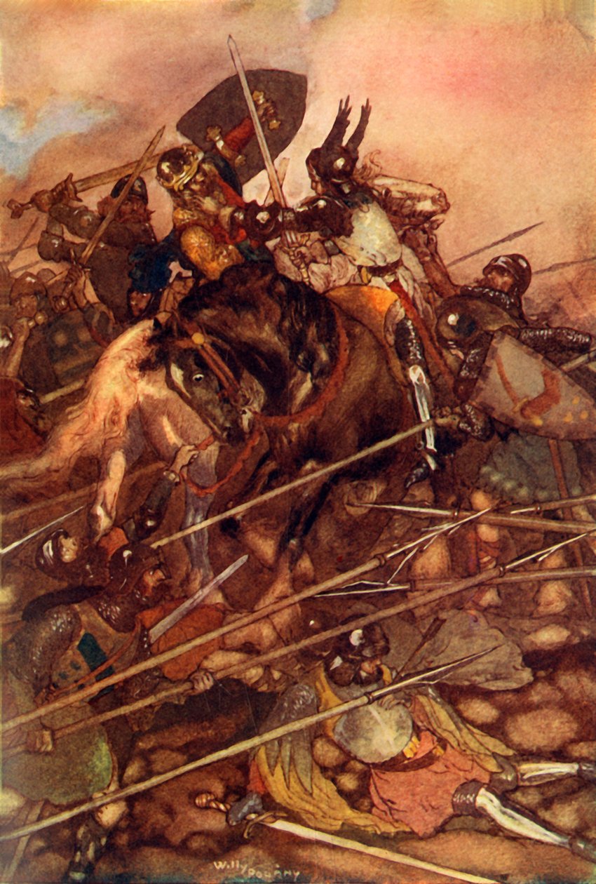 "Siegfried elfogja Ludegast", 1919. alkotó: William Andrew Pogany