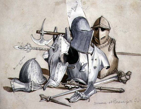 Páncélzat a durhami Brancepeth kastélyban alkotó: William Andrews Nesfield