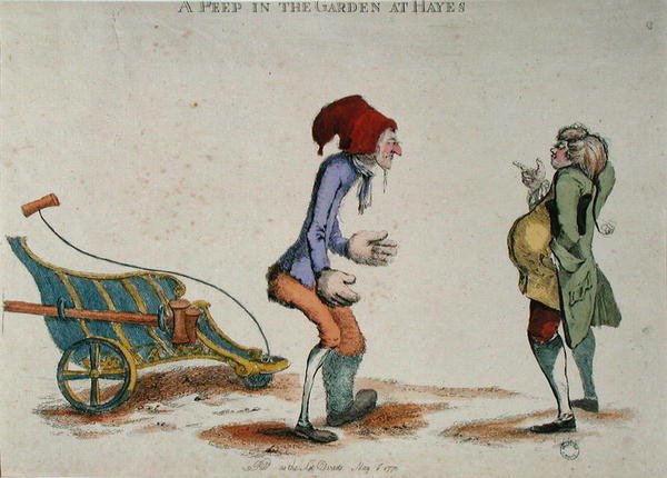 Bepillantás a Hayes-i kertbe, 1773. május (színes metszet) alkotó: William Austin