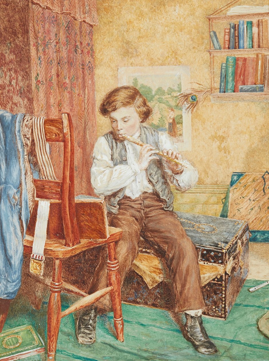 Az ifjú zenész (akvarell) alkotó: William B. Bunney