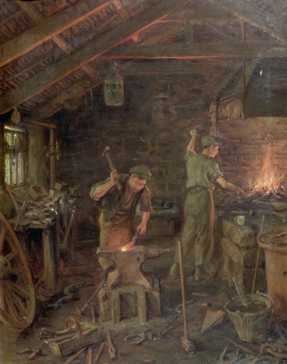 Kalapács és kéz által minden művészet megáll (A kovács) alkotó: William Banks Fortescue