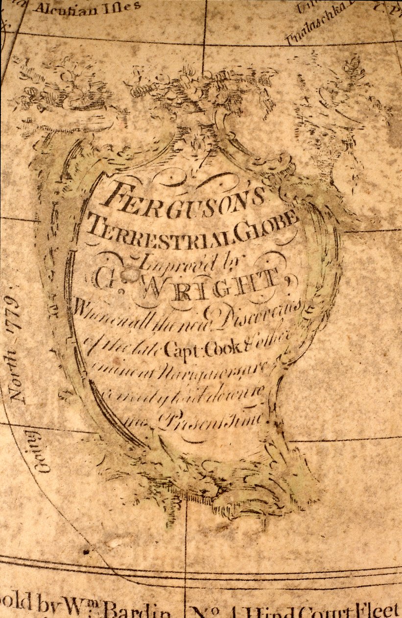 Cartouche a Csendes-óceán északi részén, 1795 körül (papírmasé, rézlemez, réz, réz, fa, papír) alkotó: William Bardin