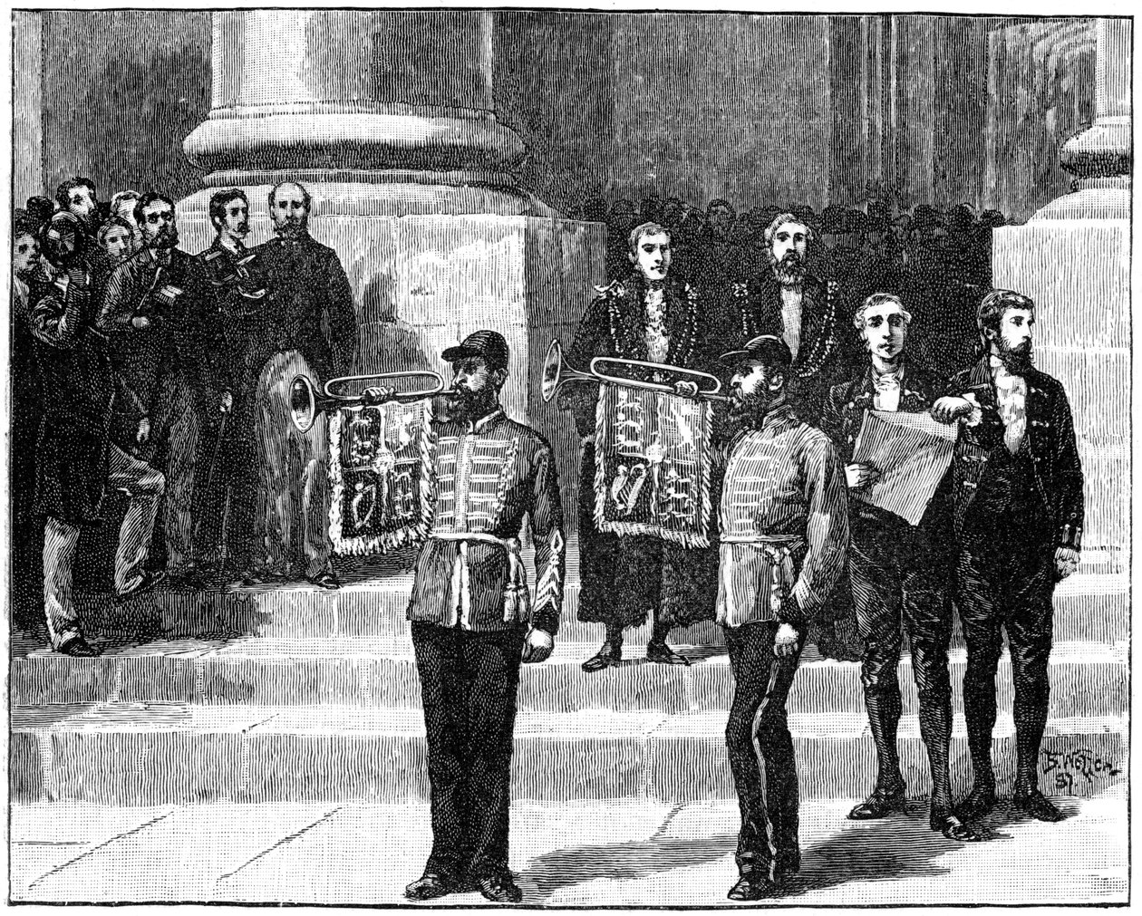Heralds a Mansion House-ban a királynőt India császárnőjévé kikiáltó Londonban, 1876. május 1900 alkotó: William Barnes Wollen