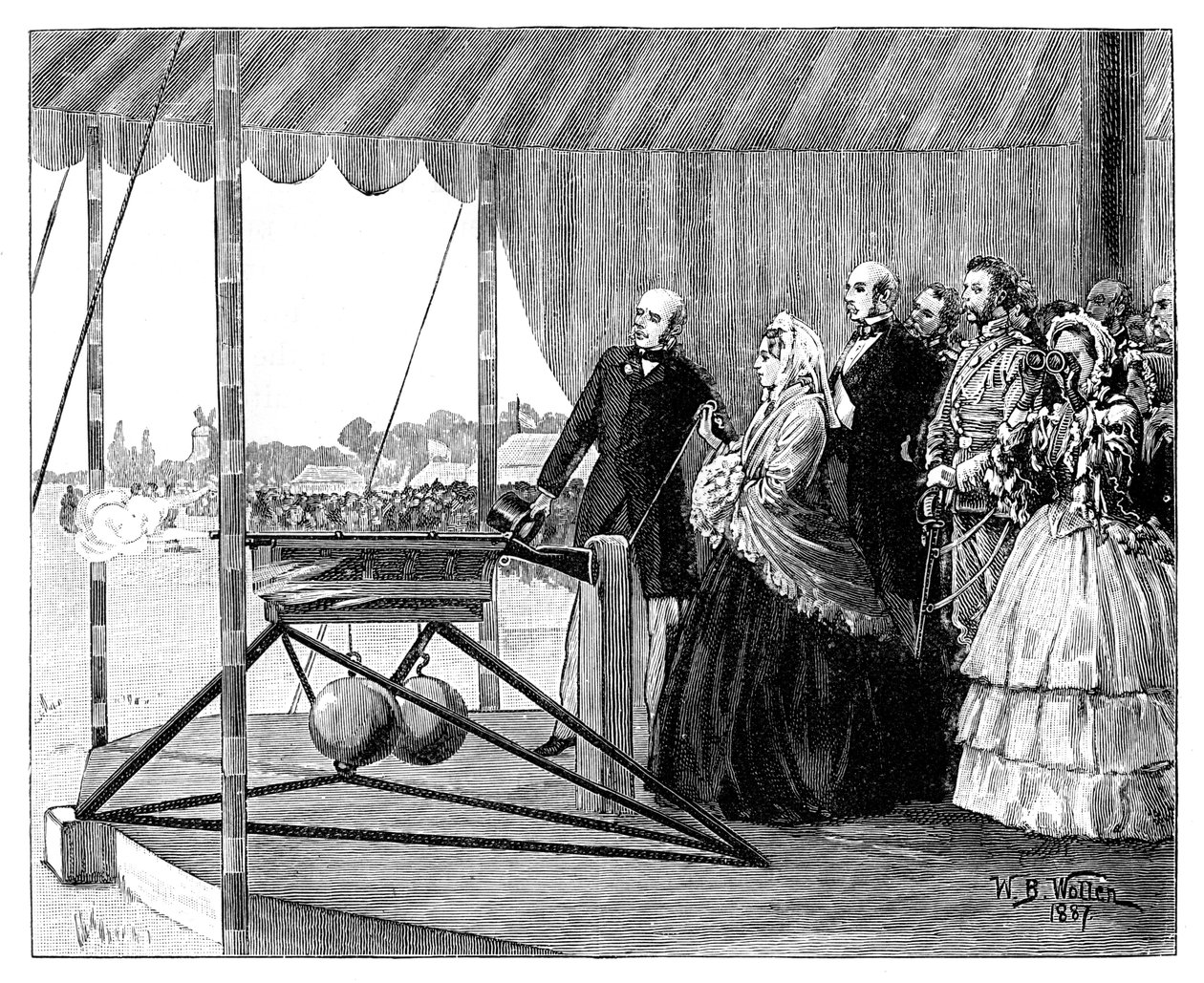 Viktória királynő az első lövést adta le Wimbledonban, 1860 júliusában, 1887. alkotó: William Barnes Wollen