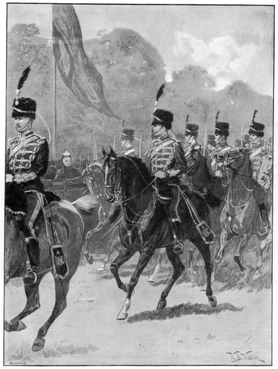 A királynő áttekintése az 1. Yeomanry-dandárról a Windsor Parkban, 1894. alkotó: William Barnes Wollen