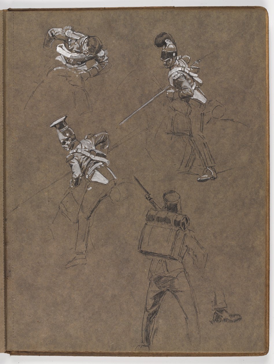 Tanulmányok az olajfestményhez, ?A zászló: Albuhera, 1811. május 16.? alkotó: William Barnes Wollen