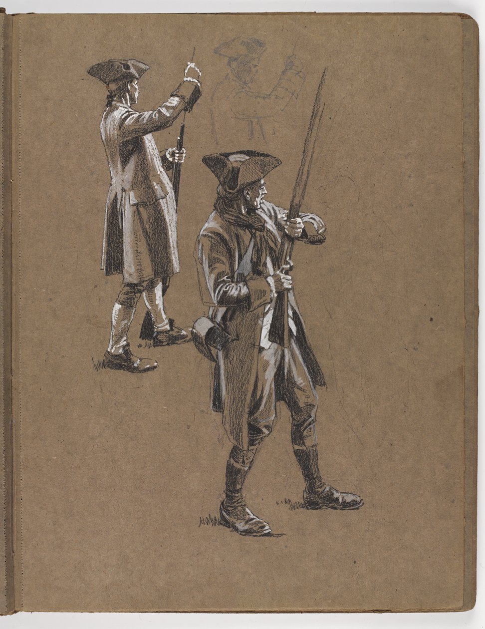 Tanulmány William Barns Wollen olajfestményéhez, ?A Lexingtoni csata 1775? alkotó: William Barnes Wollen