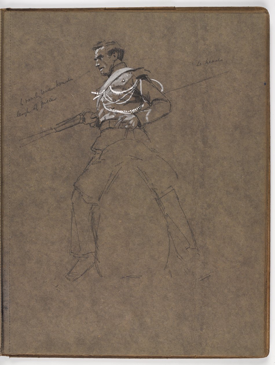 Tanulmány William Barns Wollen olajfestményéhez, ?A zászló: Albuhera, 1811. május 16.? alkotó: William Barnes Wollen