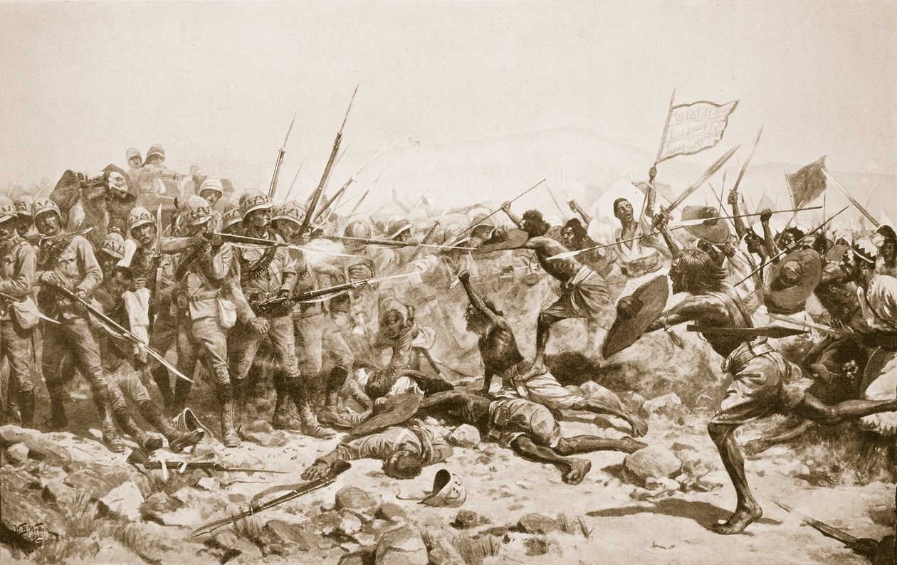 Az Abu Klea-i csata, 1885. január 17., illusztráció a „Hutchinsons History of the Nations” című könyvéből, 1910 körül alkotó: William Barnes Wollen