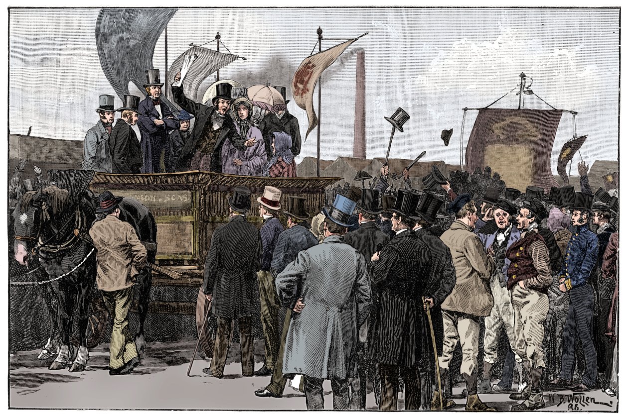 A Chartist Demonstration a Kennington Commonon, 1848, 1900 alkotó: William Barnes Wollen