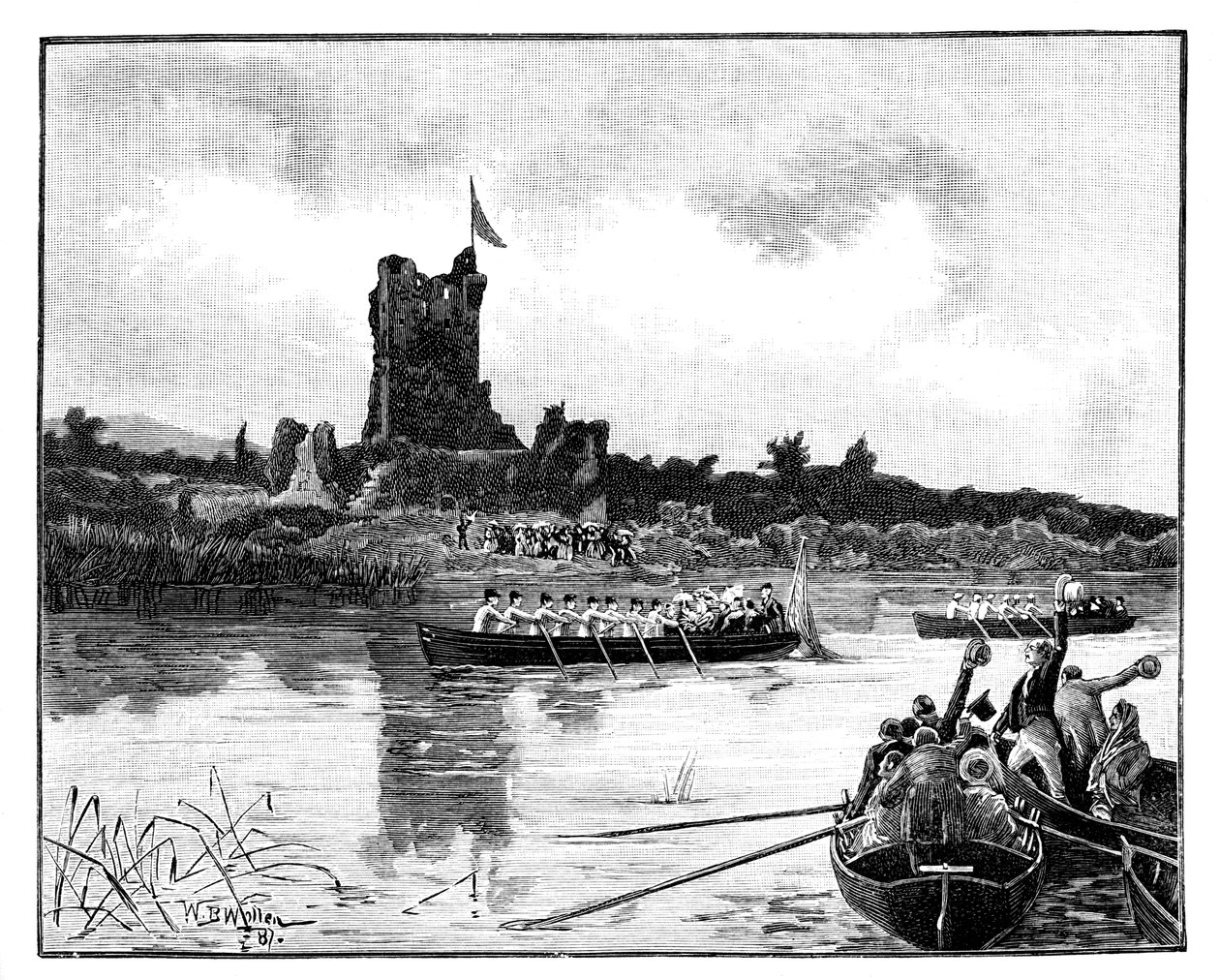 Királyi körút Írországban, látogatás a Ross kastélyban, Killarney, 1887 alkotó: William Barnes Wollen