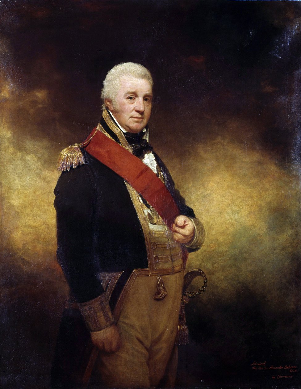 Sir Alexander Cochrane admirális (1758-1832) portréja. Olaj, vászon alkotó: William Beechey