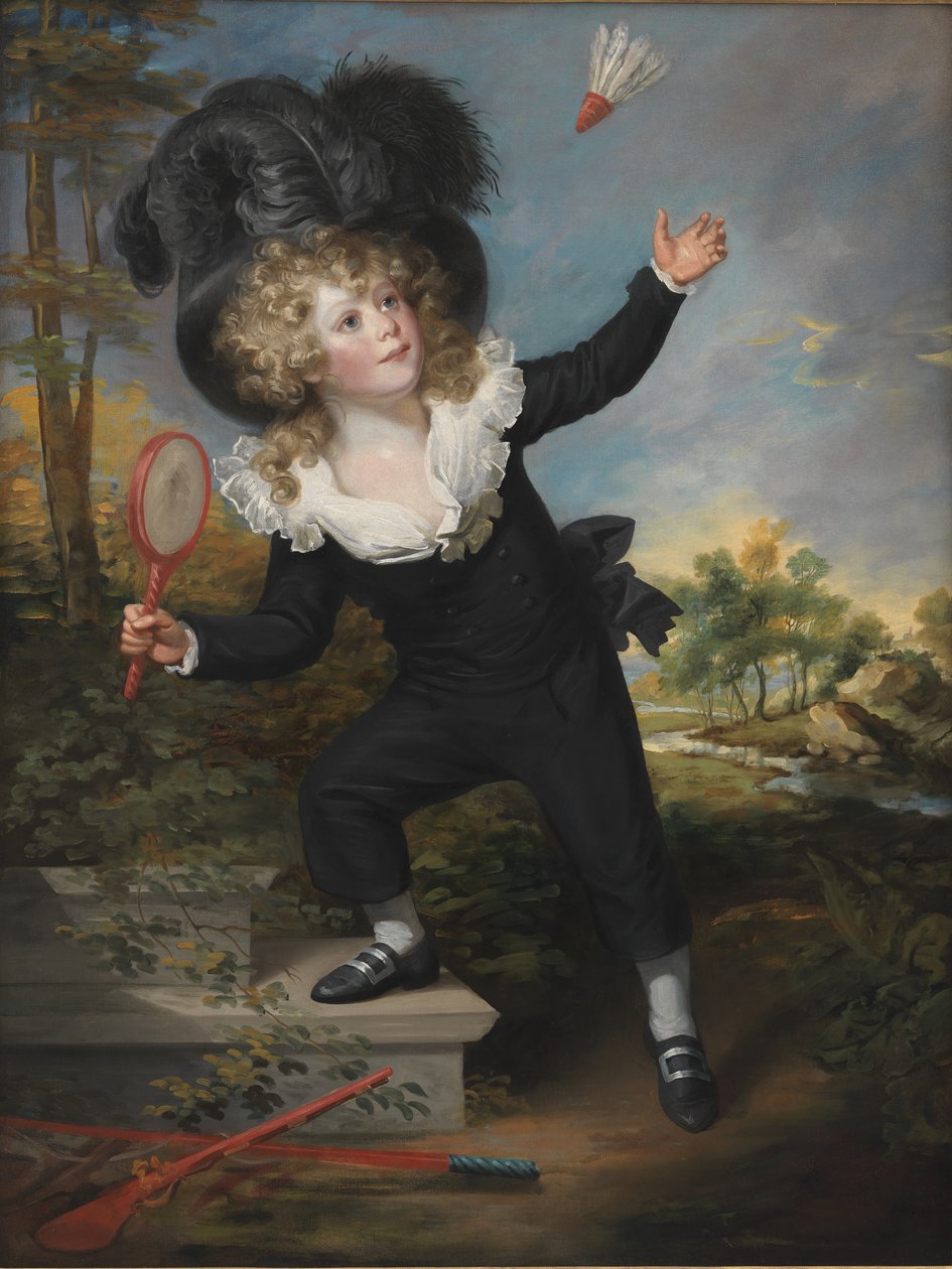 Kennett Dixon tollaslabdát játszó portréja alkotó: William Beechey