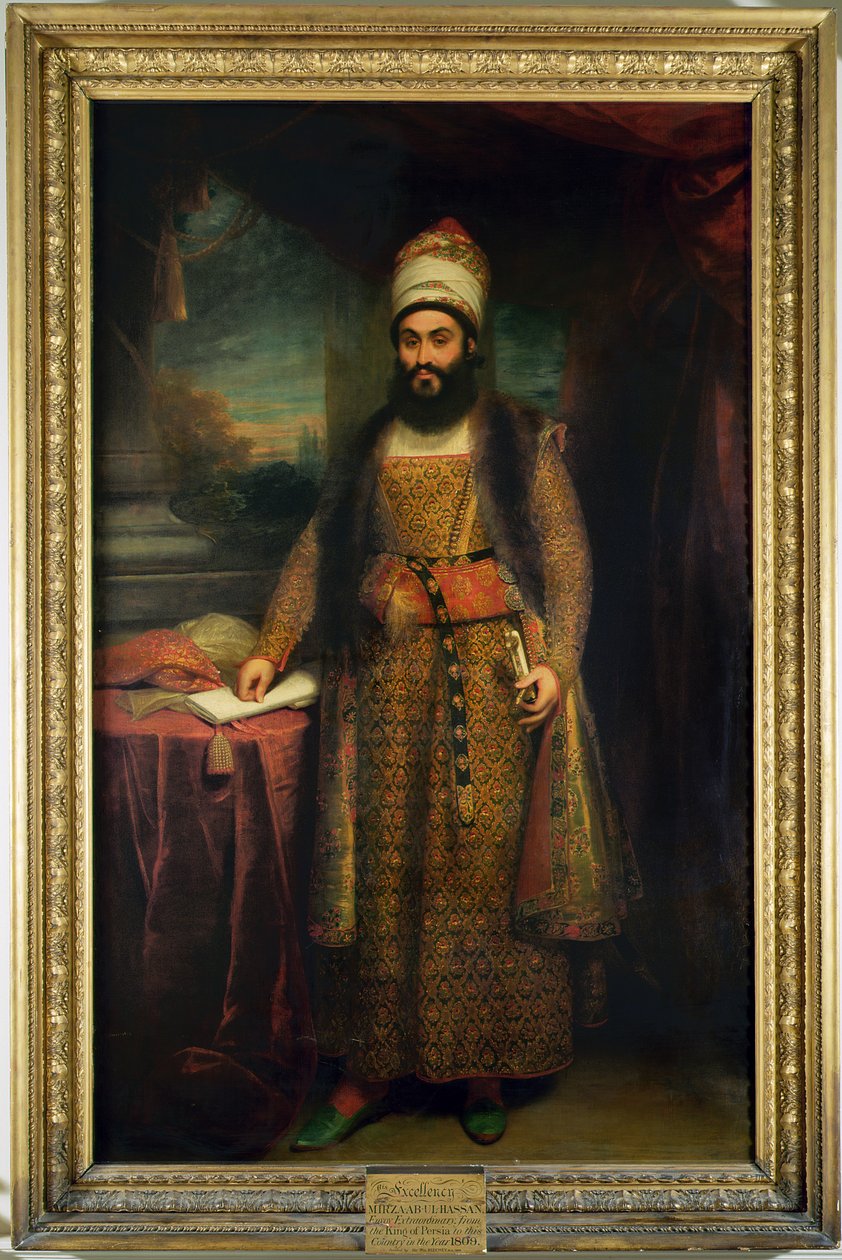 Mirza Abul Hassan perzsa nagykövet (1785-1880) portréja Perzsia királya által Angliába küldött, 1809 alkotó: William Beechey