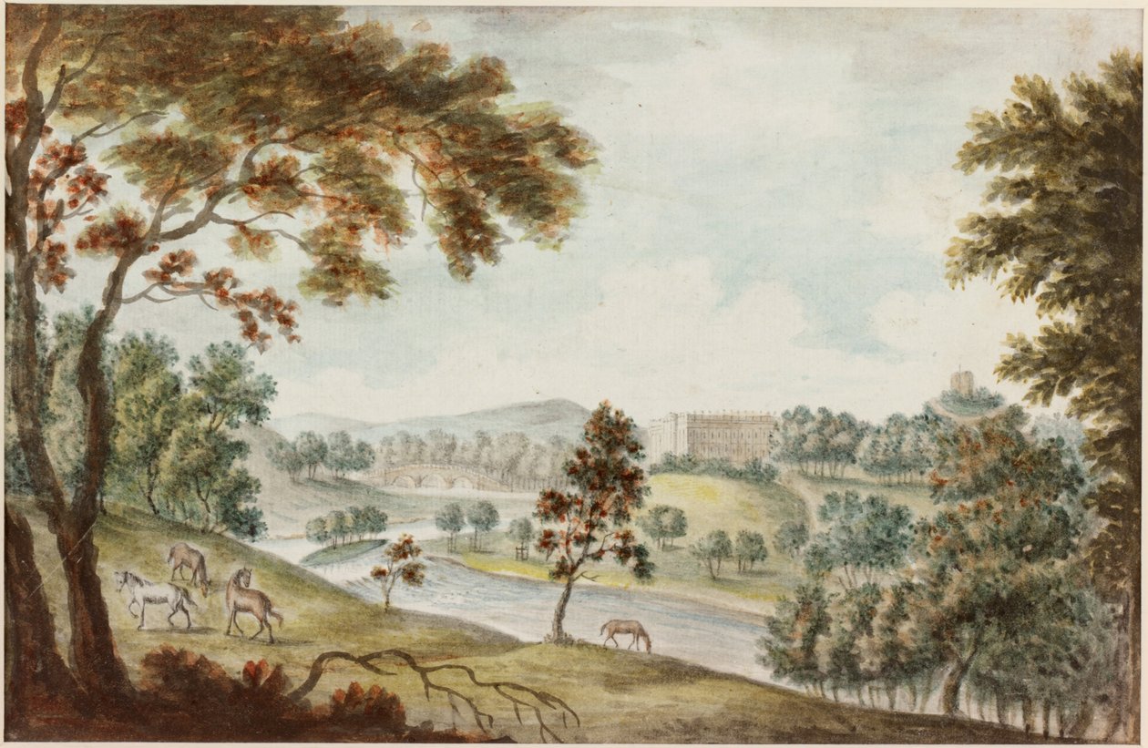 Lamblan tábornok Harratonban, Chester-le-Street közelében (ceruza és akvarell, papír) alkotó: William Beilby