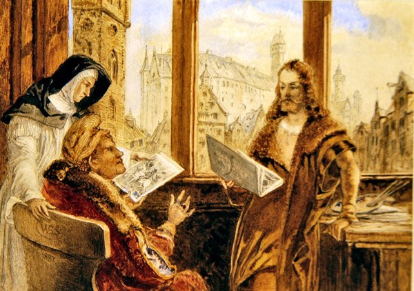 Albrecht Durer Nürnbergben (akvarell papíron) alkotó: William Bell Scott