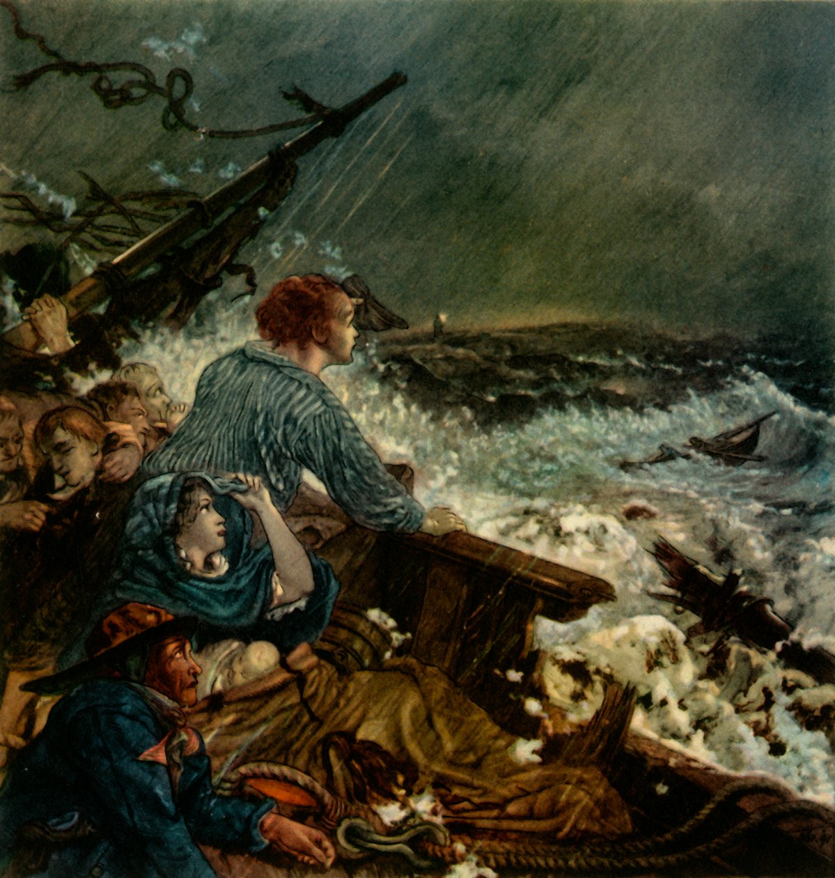 „Grace Darling és apja megmenti a hajótörött legénységet, 1838. szeptember 8.”, 1942. alkotó: William Bell Scott