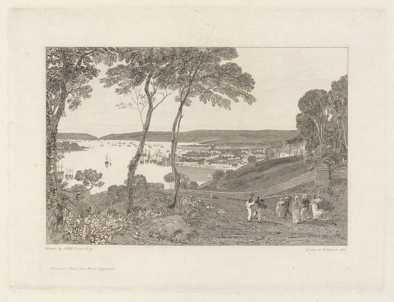 Plymouth dokk a Mount Edgecumbe-ból alkotó: William Bernard Cooke
