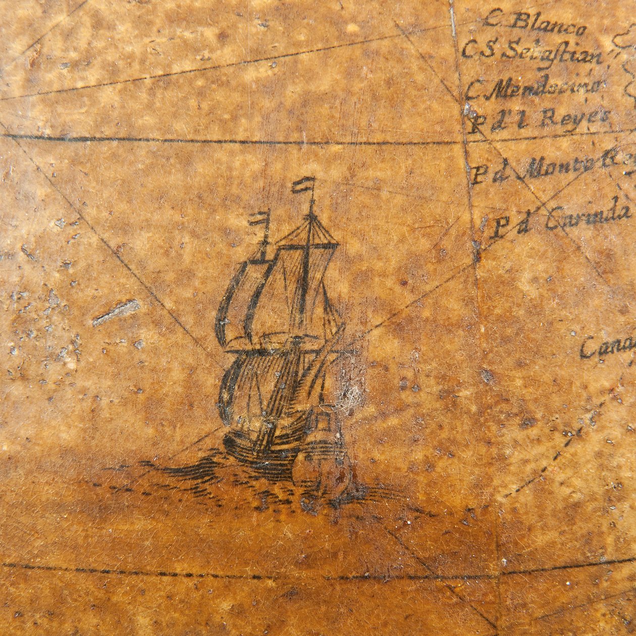 Korai angol földgömb, 1673 körül alkotó: William Berry