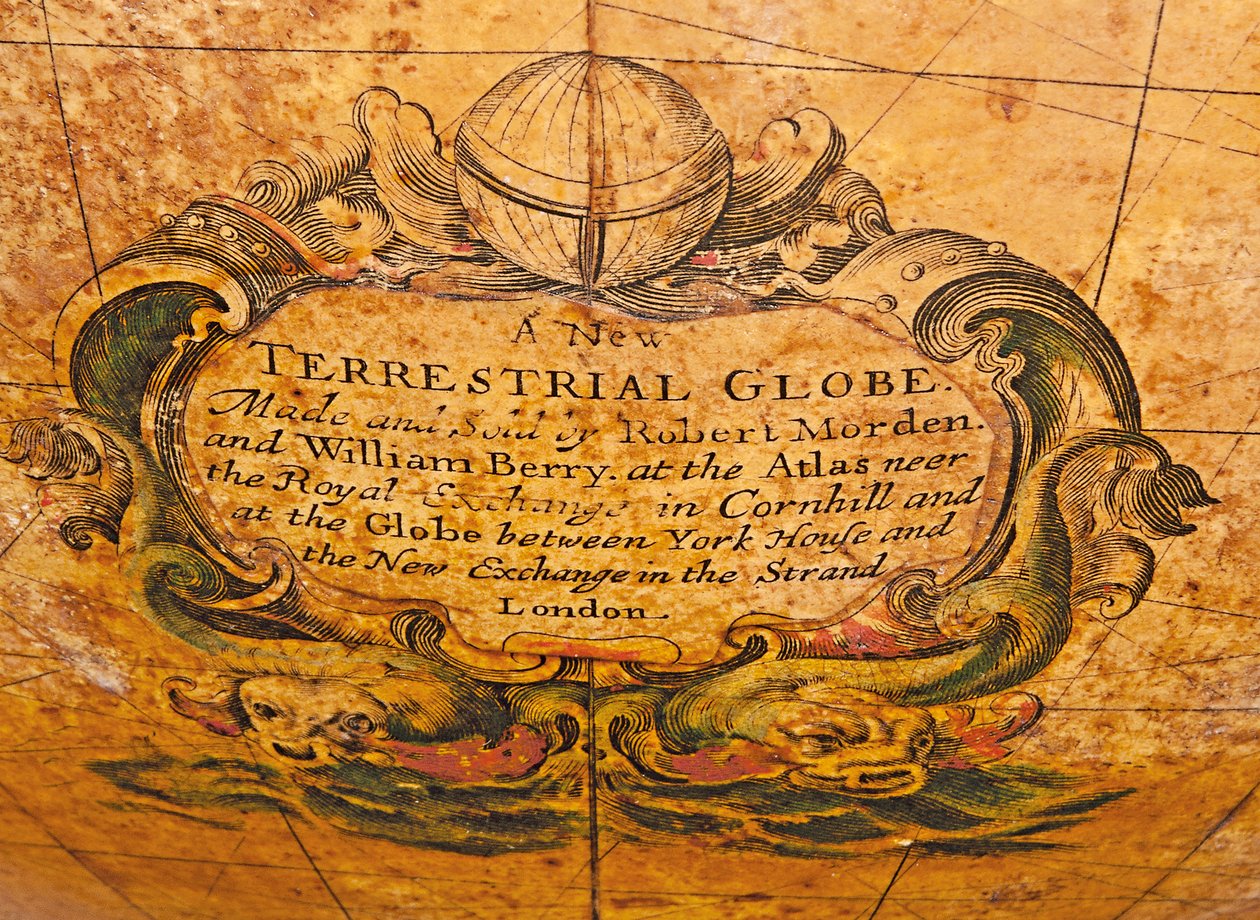 Korai angol földgömb, 1673 körül alkotó: William Berry