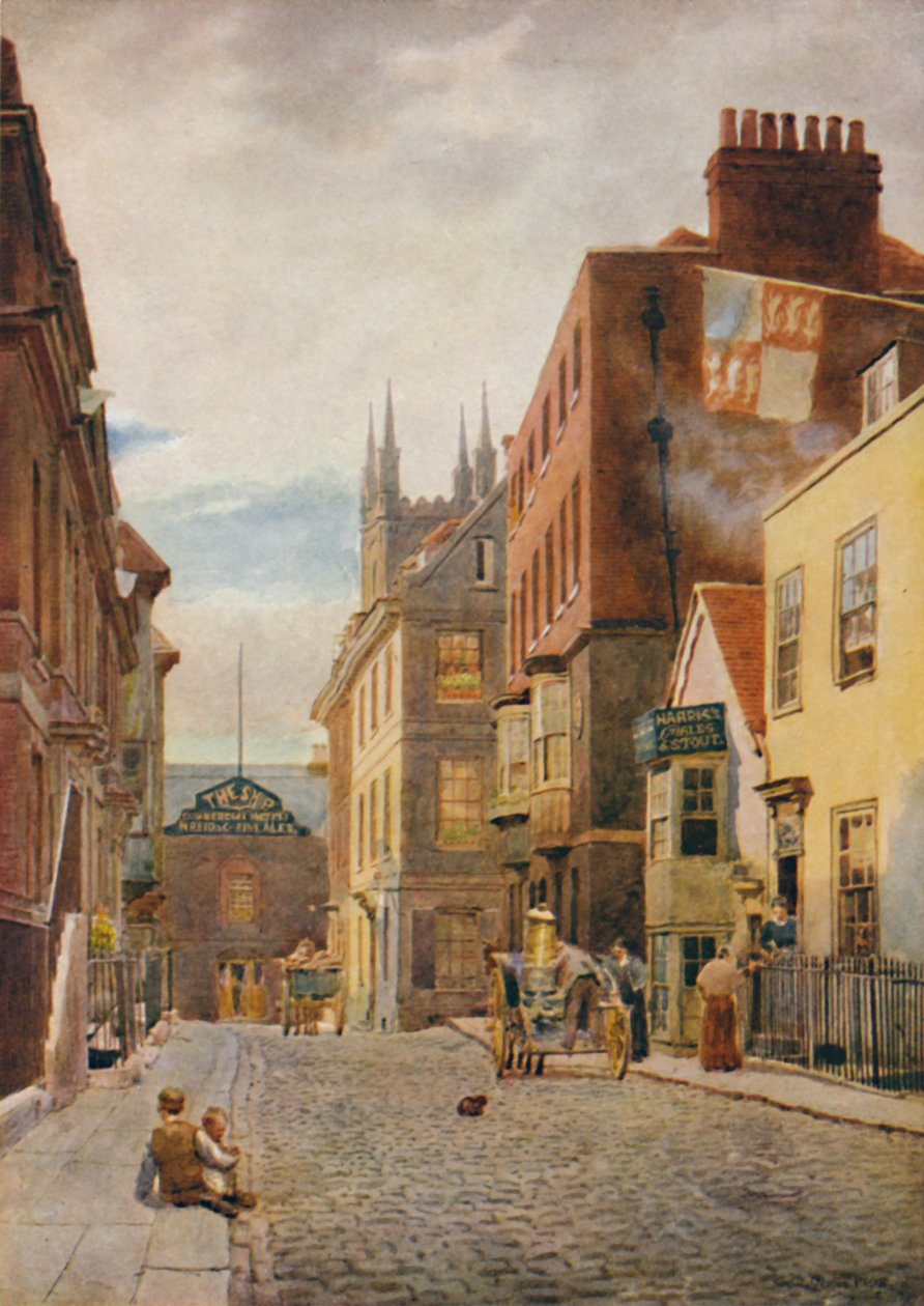 Templom utca, Délre nézve, c1900 alkotó: William Biscombe Gardner