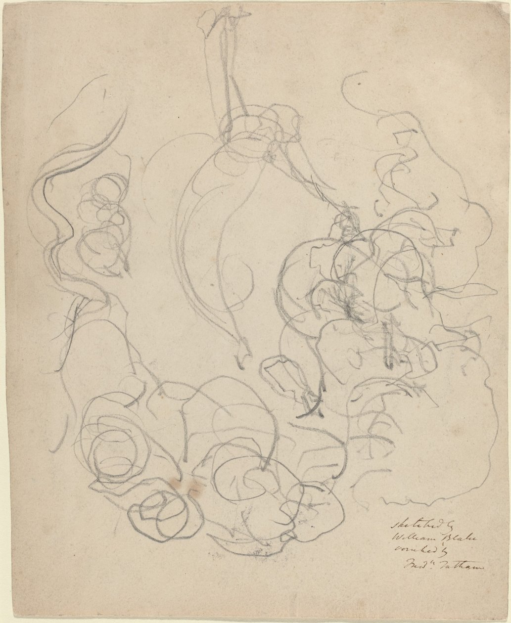 Felhők dicsőségében emelkedő alak (?) alkotó: William Blake